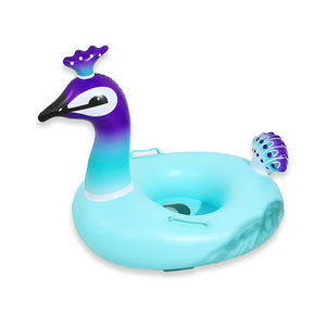 Peacock Swimming Floats, Inflatable Baby Pool Swimming Waist Pool Floats with Double Handle