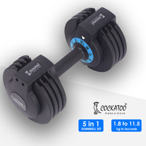 Cockatoo RDB01 2.5Kg - 12.5Kg Professional Adjustable Dumbbell, Gym Equipment Set For Home Workout, Blue ( 1 pc )