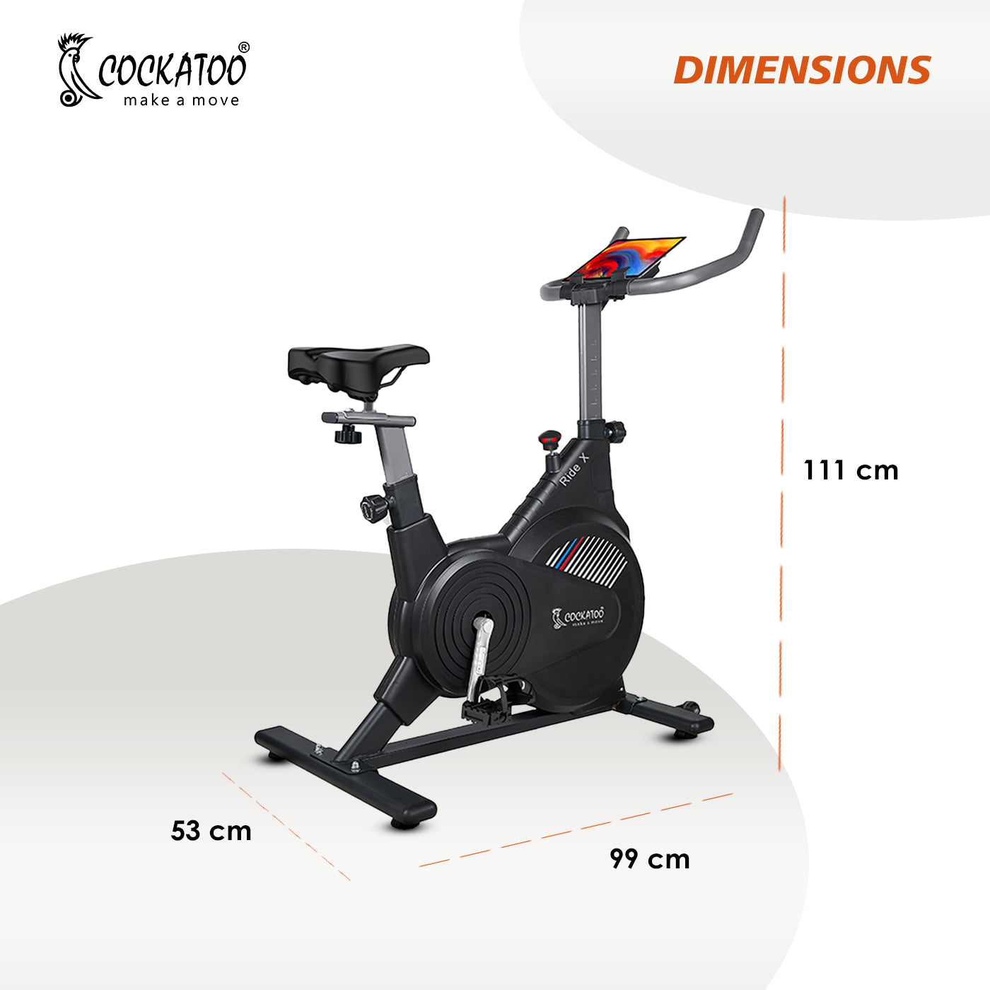 Cockatoo Ride X 7Kg Fly Wheel Spin Bike Exercise Cycle For Home With